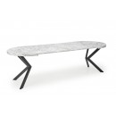 Стол обеденный HALMAR PERONI белый мрамор/черный 100-250/100